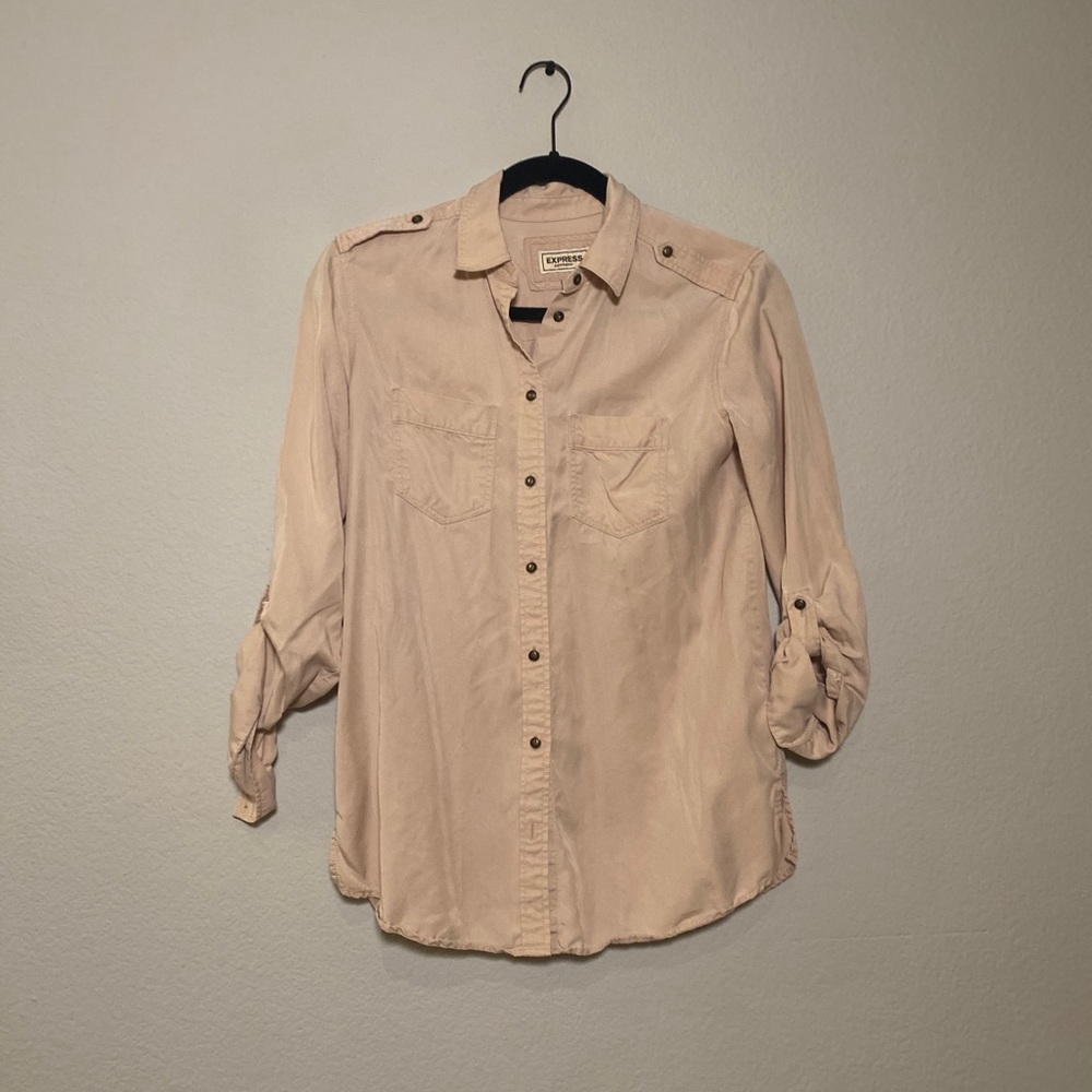 Express | Silky Soft Twill Boyfriend Shirt